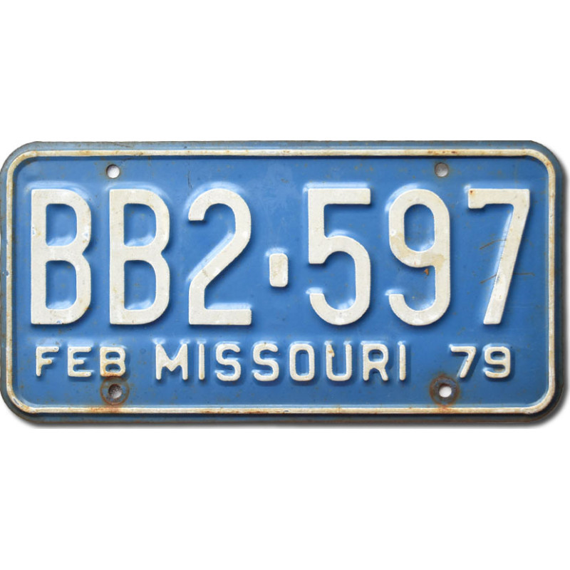 Tablica rejestracyjna USA Missouri 1979 Blue BB2-597