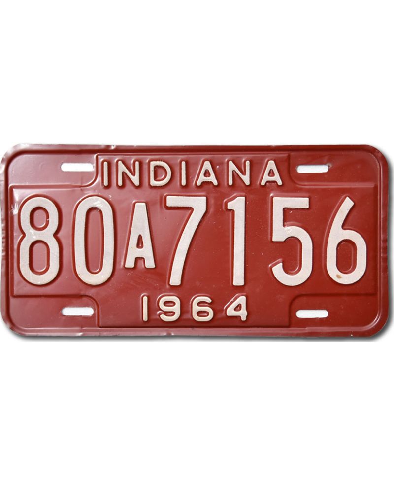 Tablica rejestracyjna USA Indiana 1964 Red 80A7156