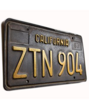 Tablica rejestracyjna USA California 1963 Black ZTN 904