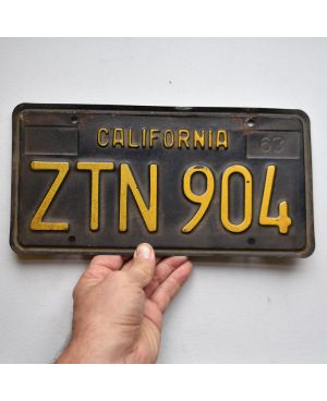 Tablica rejestracyjna USA California 1963 Black ZTN 904