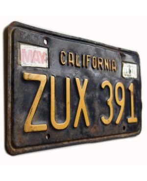 Tablica rejestracyjna USA California 1963 Black ZUX 391