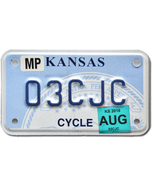 Motocyklowa Tablica Rejestracyjna USA Kansas 03CJC