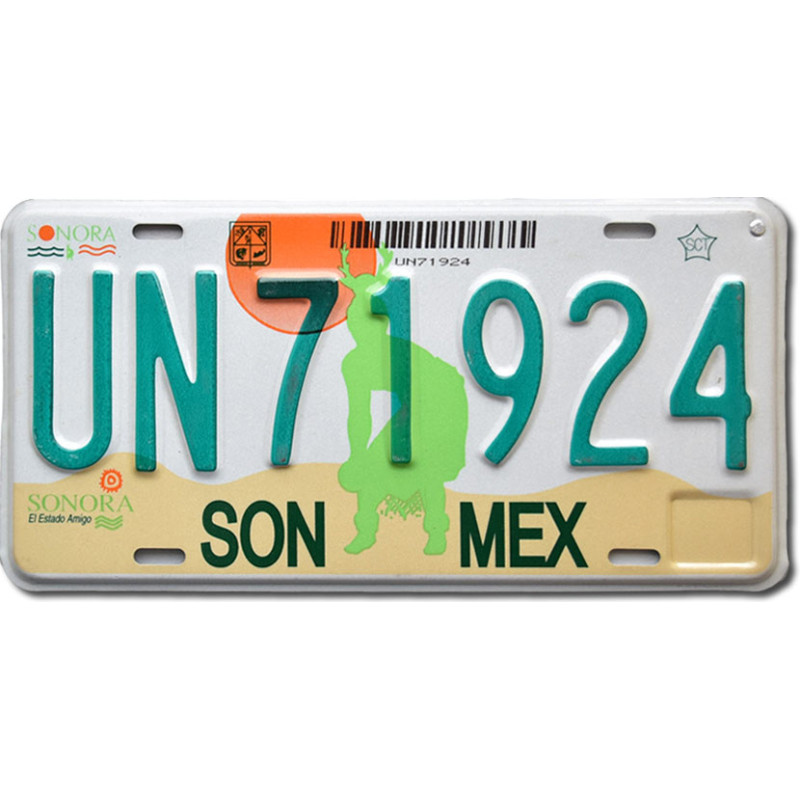 Meksykańska tablica rejestracyjna Sonora Truck UN71924