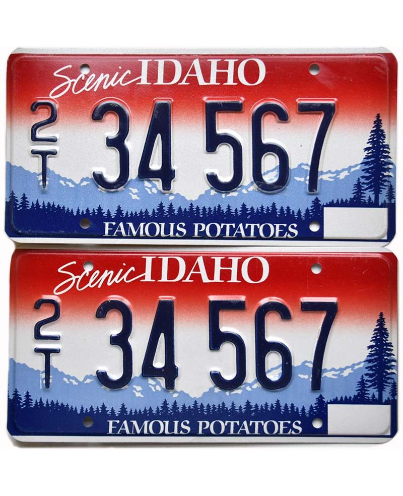 Tablica rejestracyjna USA Idaho Famous Potatoes 2T 34576 para