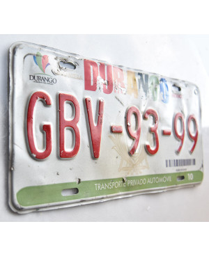 Meksykańska tablica rejestracyjna Durango GBV-93-99