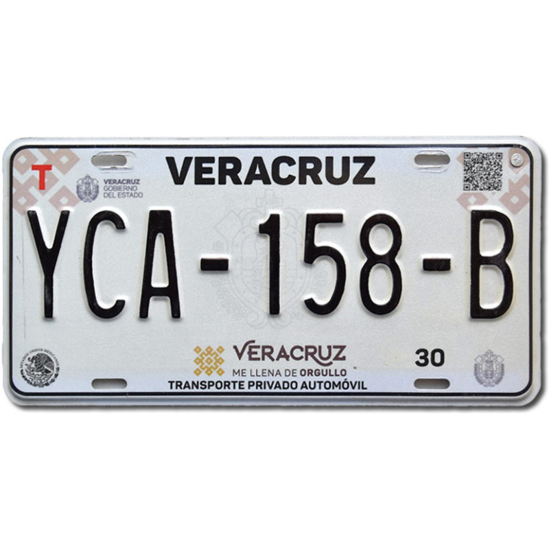 Meksykańska tablica rejestracyjna Veracruz YCA-158-B