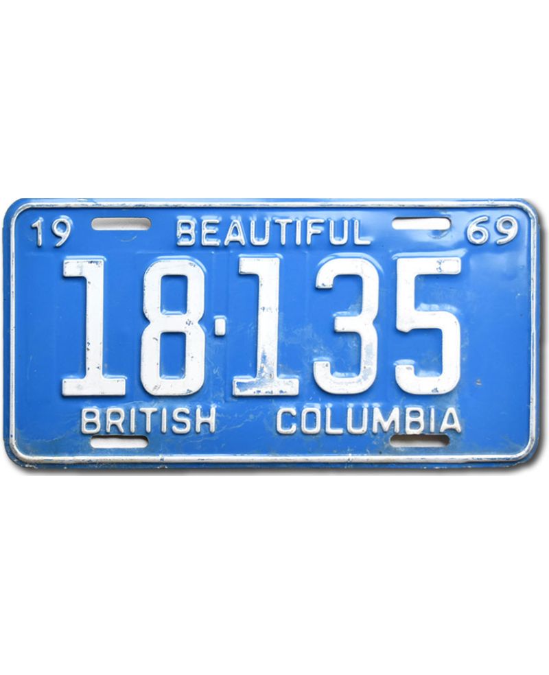 Kanadyjska tablica rejestracyjna British Columbia 1969 Beautiful 18-135
