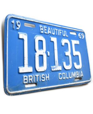 Kanadyjska tablica rejestracyjna British Columbia 1969 Beautiful 18-135