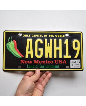 Tablica rejestracyjna USA New Mexico Chile Capital AGWH19