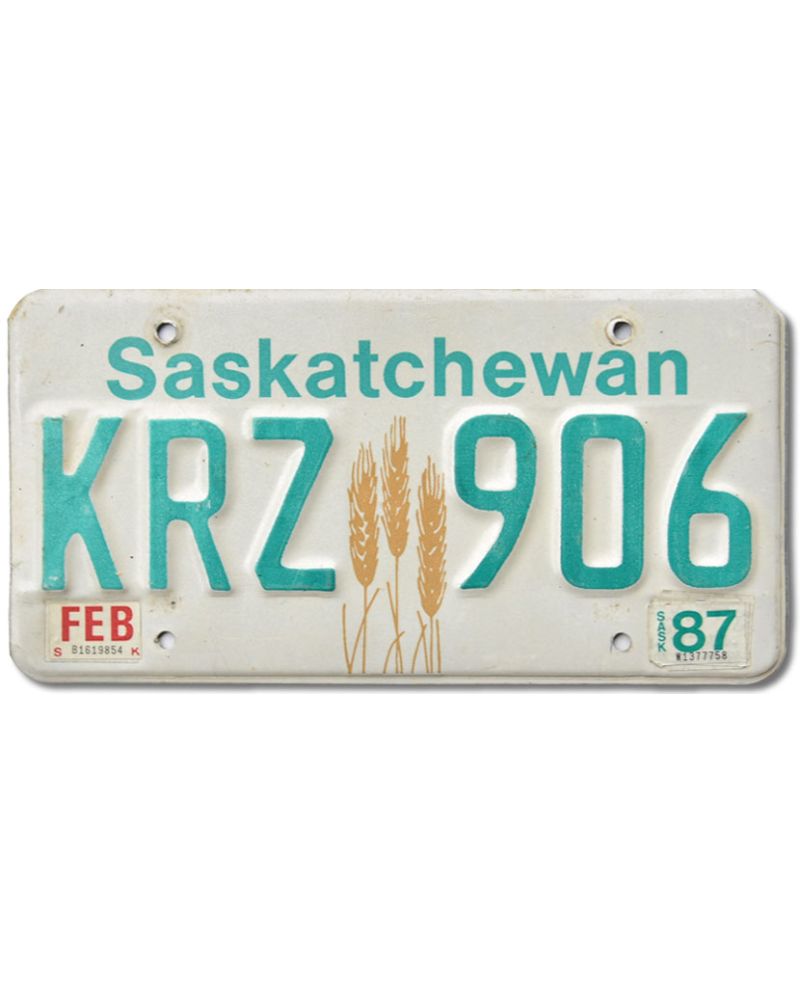 Kanadyjska tablica rejestracyjna Saskatchewan Wheat KRZ 906