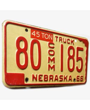 Tablica rejestracyjna USA Nebraska 1966 Truck 80 185