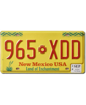 Tablica rejestracyjna USA New Mexico Enchantment 965 XDD