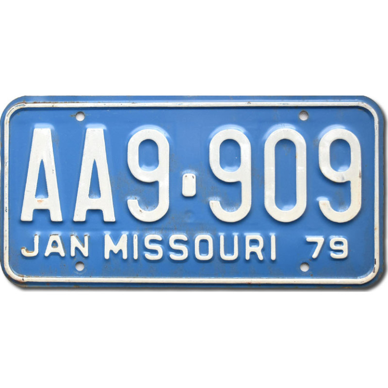 Tablica rejestracyjna USA Missouri 1979 Blue AA9-909