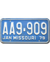 Tablica rejestracyjna USA Missouri 1979 Blue AA9-909