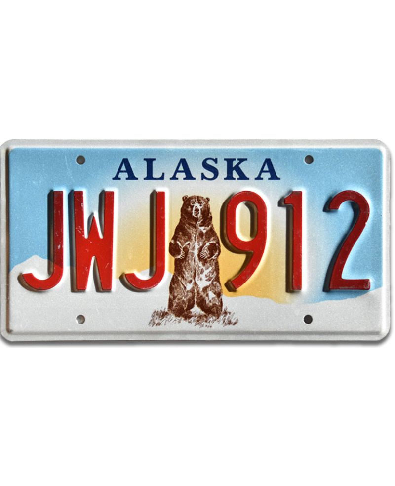 Tablica rejestracyjna USA Alaska Grizzly Bear JWJ 912