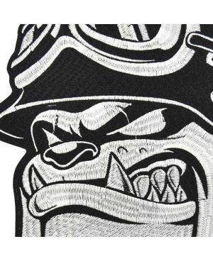 Naszywka duża Bulldog Helmet XXL na plecy 28 cm x 25 cm