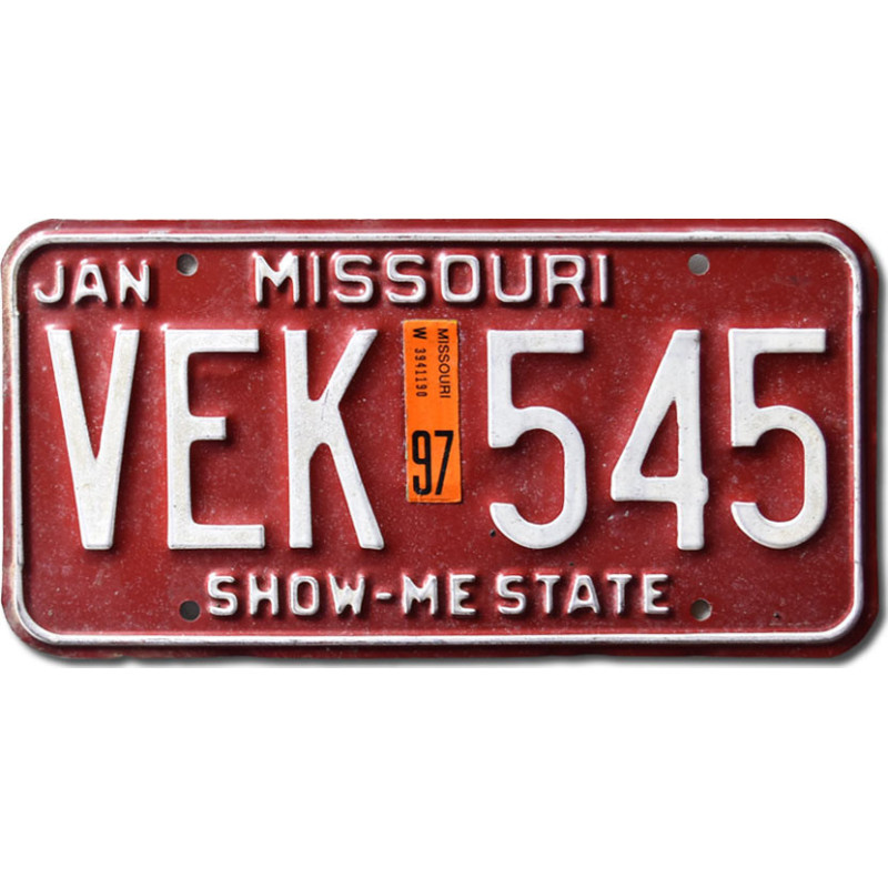 Tablica rejestracyjna USA Missouri 1997 Red VEK 545