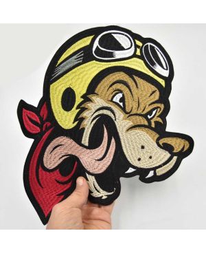 Moto nášivka Lone Wolf Helmet XXL na záda 32 cm x 27 cm