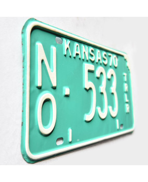 Tablica rejestracyjna USA Kansas 1970 Green Trailer NO 533