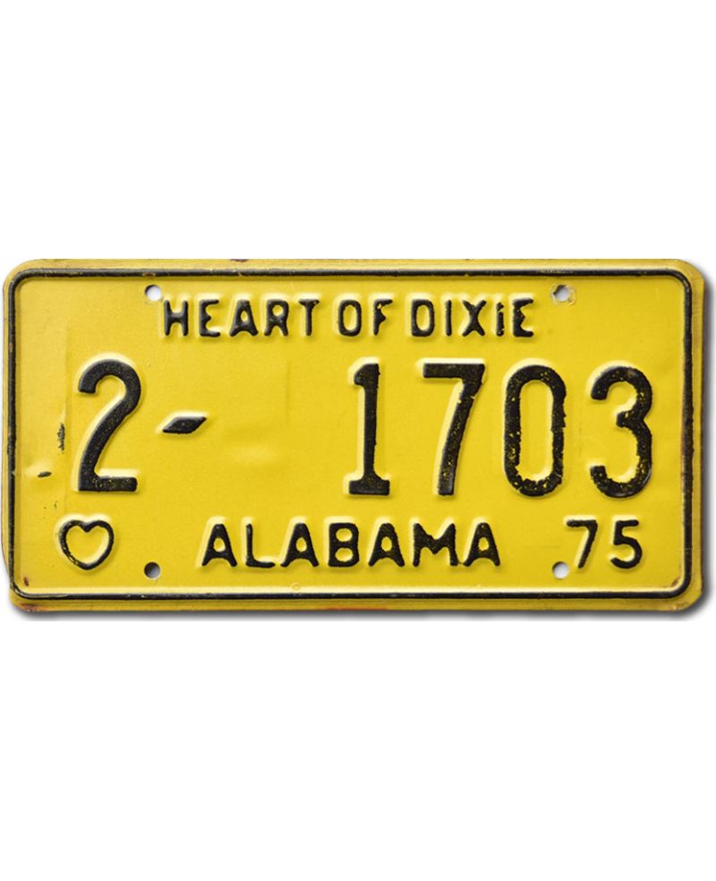 Americká SPZ Alabama 1975 Heart of Dixie 2-1703