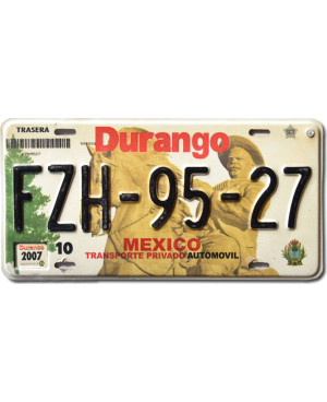 Meksykańska tablica rejestracyjna Durango 2007 FZH-95-27