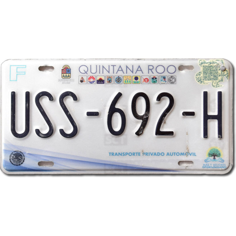 Meksykańska tablica rejestracyjna Quintana Roo 2020 USS-692-H