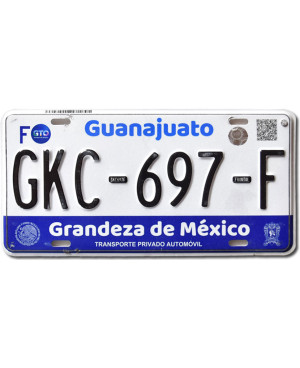 Meksykańska tablica rejestracyjna Guanajuato 2020 GKC-697-F
