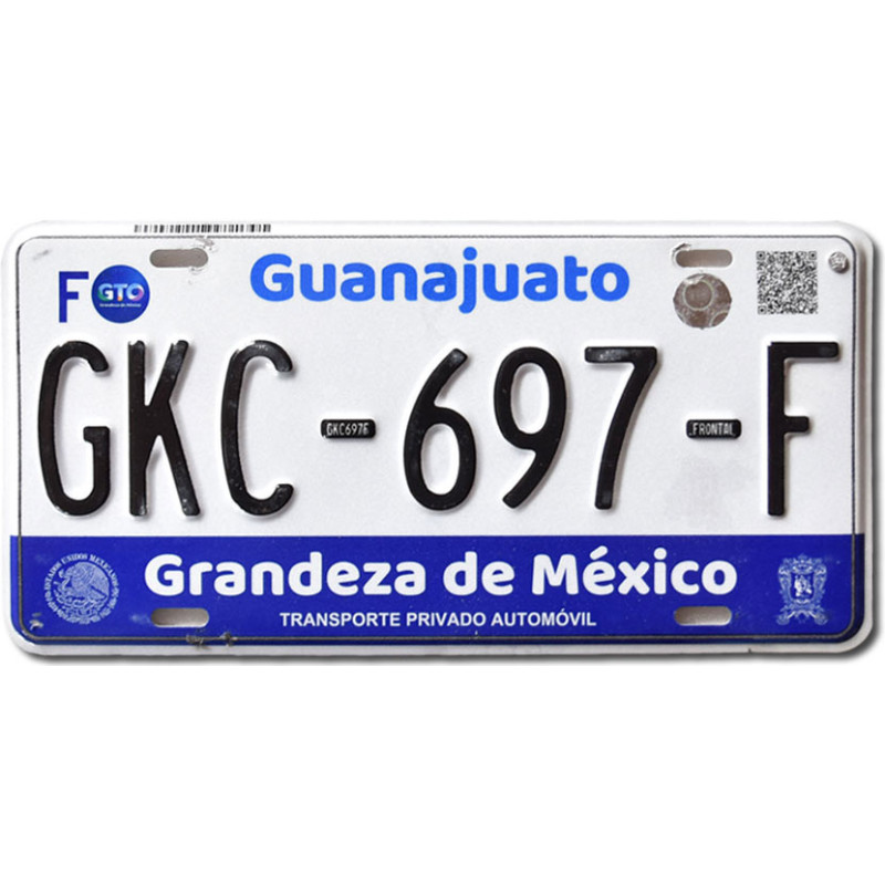 Meksykańska tablica rejestracyjna Guanajuato 2020 GKC-697-F