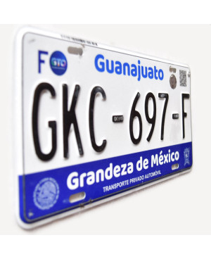 Meksykańska tablica rejestracyjna Guanajuato 2020 GKC-697-F