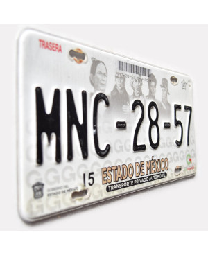 Meksykańska tablica rejestracyjna Estado de Mexico MNC-28-57