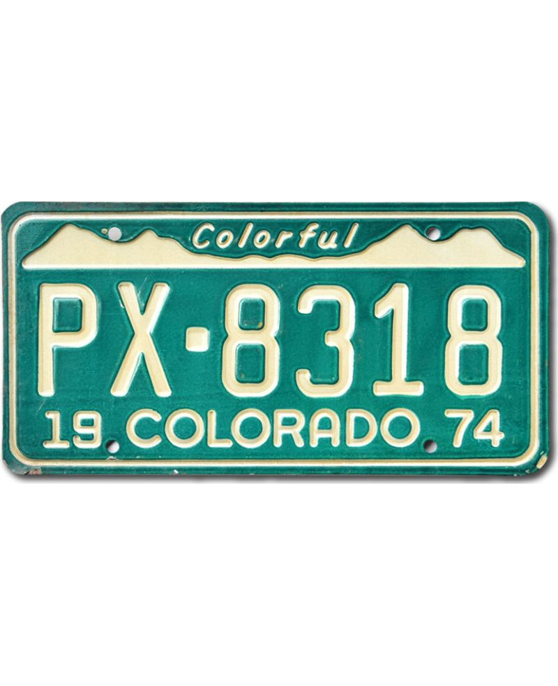Tablica rejestracyjna USA Colorado 1974 Colorful PX-8318