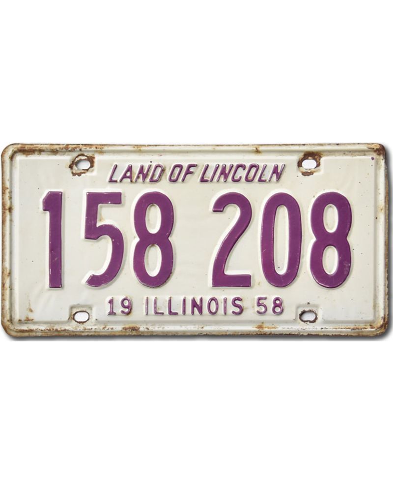 Americká SPZ Illinois 1958 Land of Lincoln 158 208