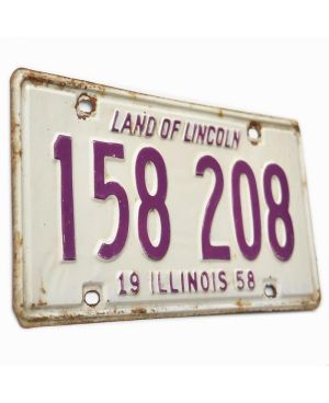 Tablica rejestracyjna USA Illinois 1958 Land of Lincoln 158 208