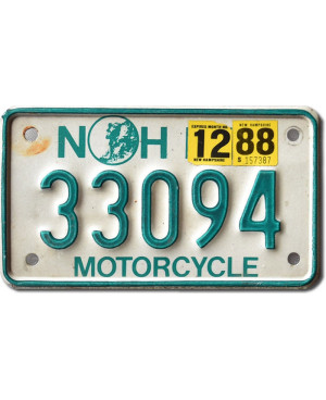 Motocyklowa Tablica Rejestracyjna USA New Hampshire 33094