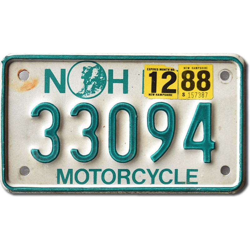 Motocyklowa Tablica Rejestracyjna USA New Hampshire 33094