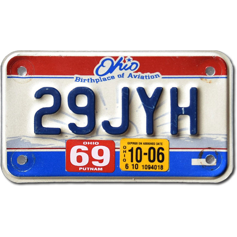 Motocyklowa Tablica Rejestracyjna USA Ohio 29JYH