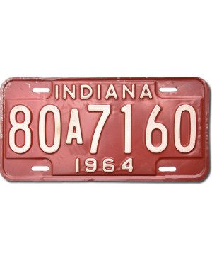Tablica rejestracyjna USA Indiana 1964 Red 80A7160