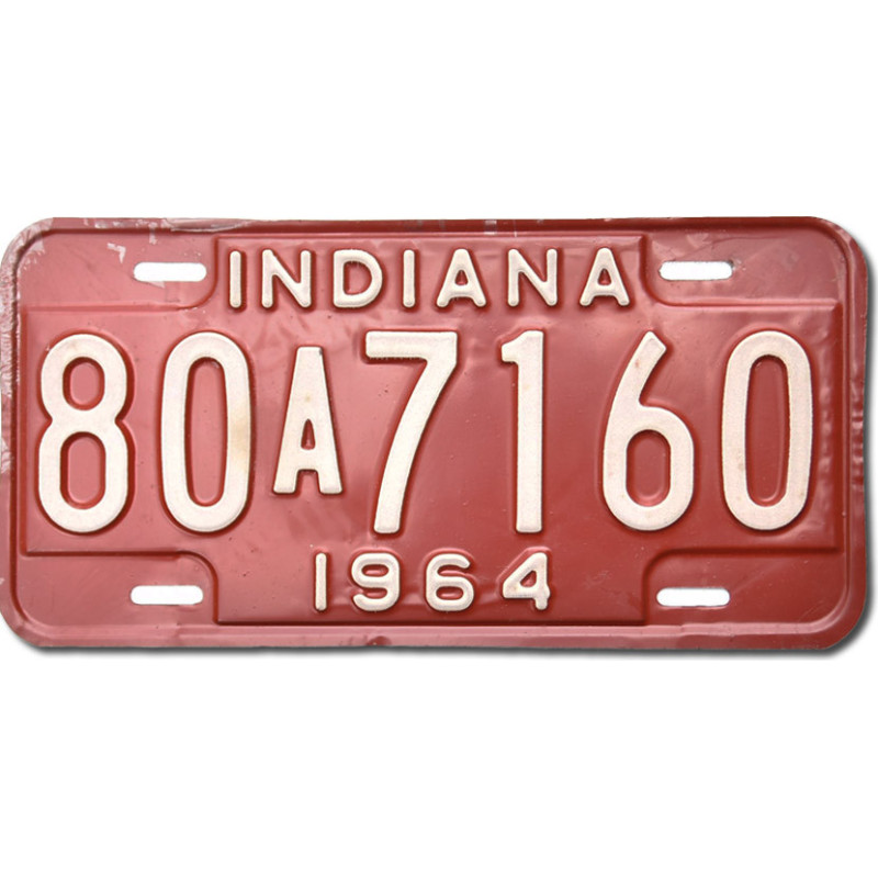 Tablica rejestracyjna USA Indiana 1964 Red 80A7160