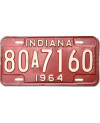 Tablica rejestracyjna USA Indiana 1964 Red 80A7160