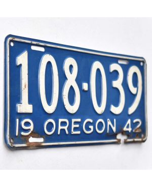Tablica rejestracyjna USA Oregon 1942 Blue 108-039
