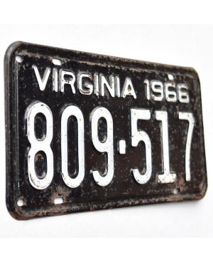 Tablica rejestracyjna USA Virginia 1966 Black 809-517