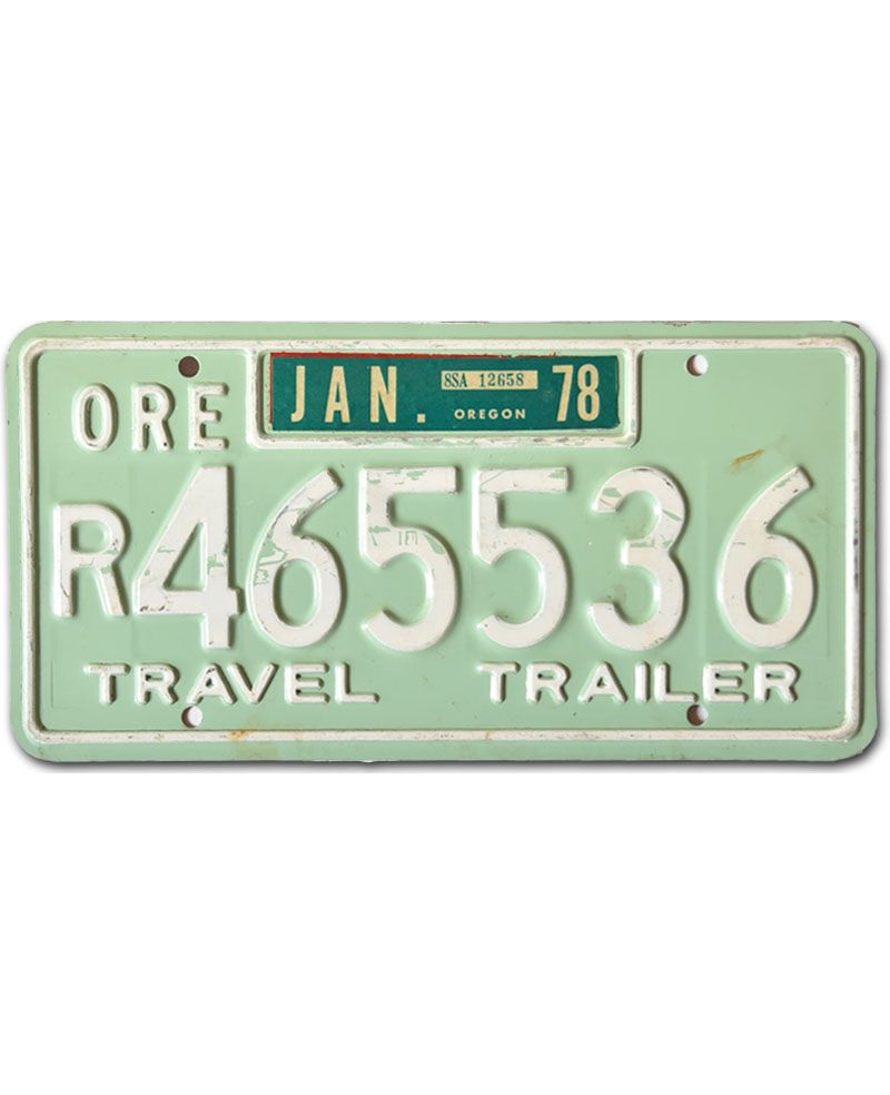 Americká SPZ Oregon 1978 Travel Trailer R465536