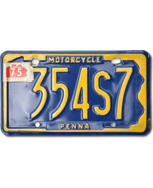 Motocyklowa Tablica Rejestracyjna USA Pennsylvania 354S7