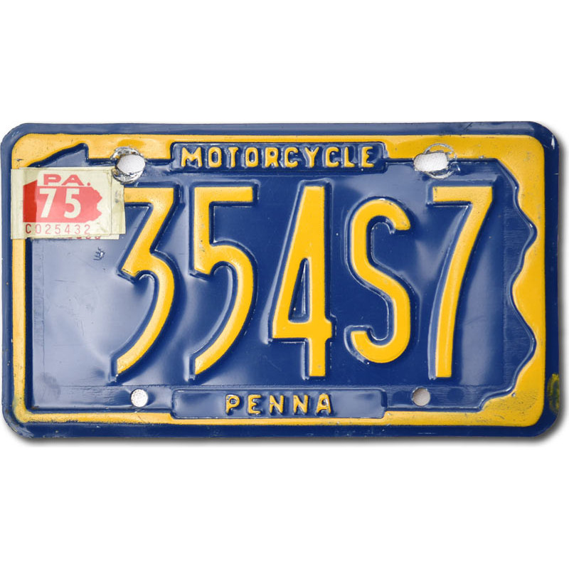 Motocyklowa Tablica Rejestracyjna USA Pennsylvania 354S7