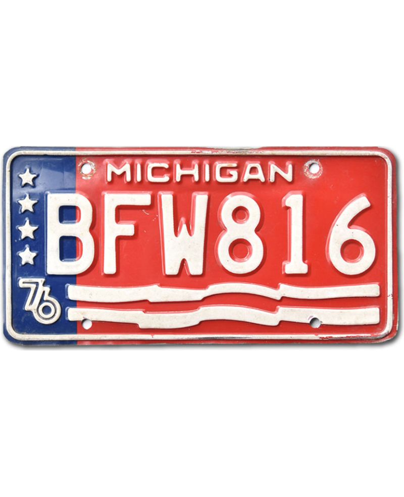 Tablica rejestracyjna USA Michigan 1976 Stars BFW816