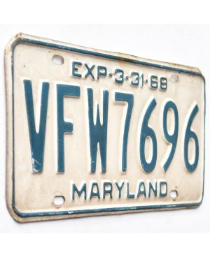 Tablica rejestracyjna USA Maryland 1968 Veteran Foreign War 7696