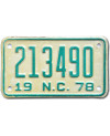 Motocyklowa Tablica Rejestracyjna USA North Carolina 213490