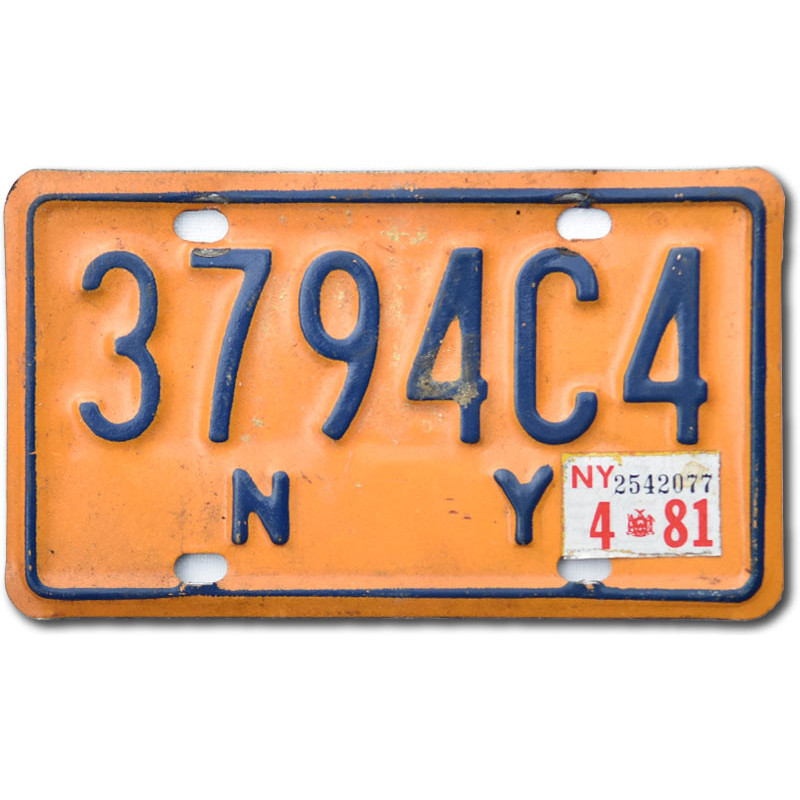 Motocyklowa Tablica Rejestracyjna USA New York Yellow 3794C4