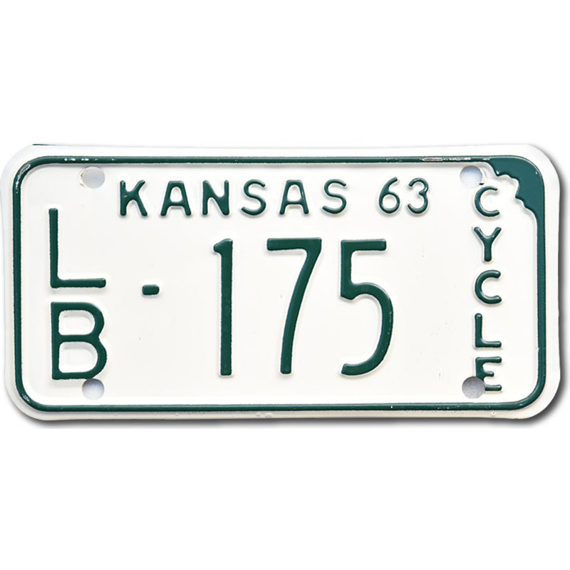 Motocyklowa Tablica Rejestracyjna USA Kansas 1963 LB 175