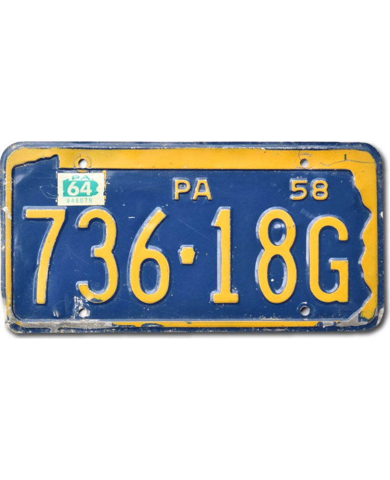 Tablica rejestracyjna USA Pennsylvania 1958 Blue 736-18G
